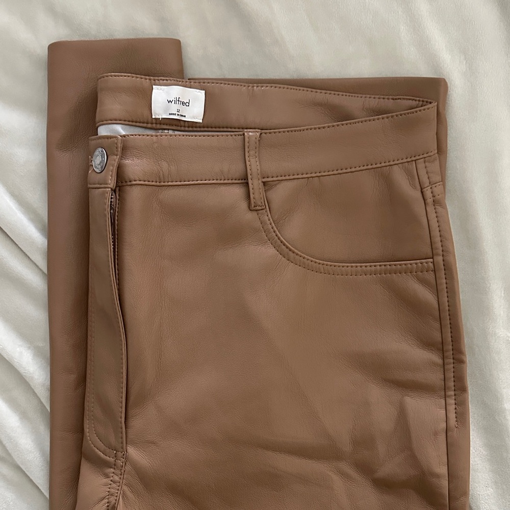 Wilfred Tan Leather Pants